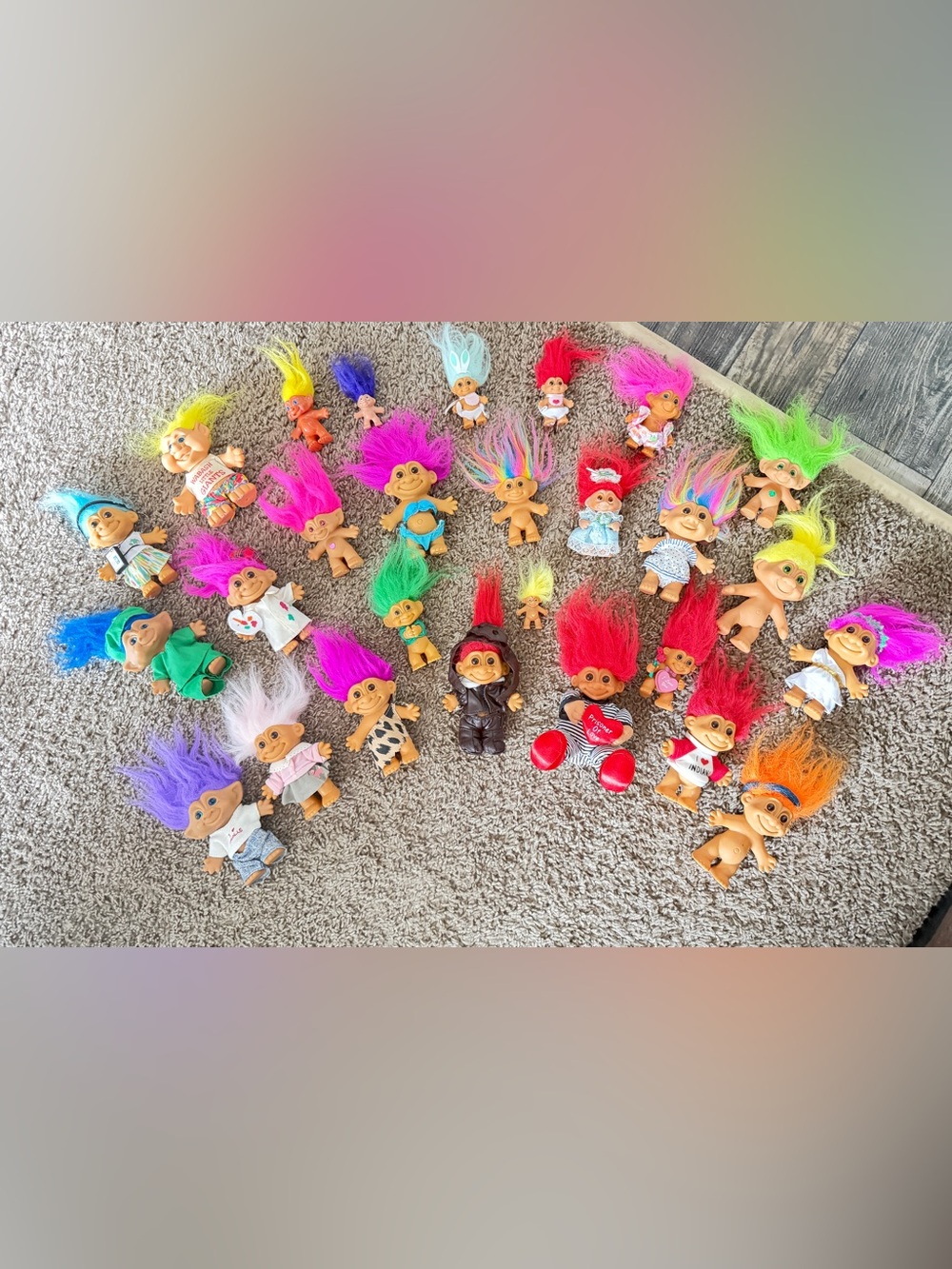 Vintage Style Colorful Troll Dolls - Assorted Bright Hair
